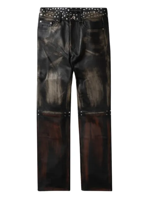Who Decides War jeans rectos de piel con efecto envejecido