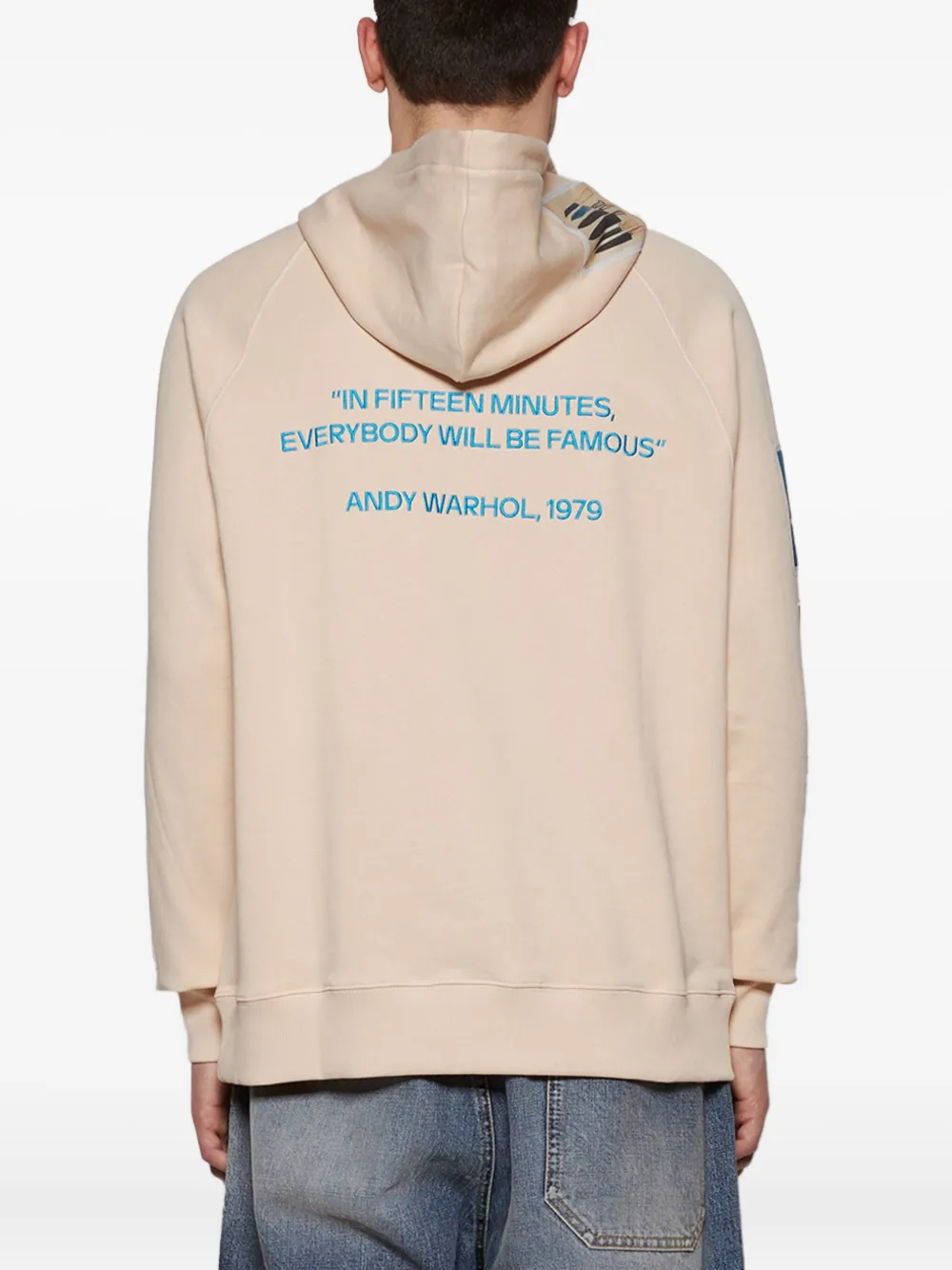 Études Studio Sweater met capuchon met grafische print Beige