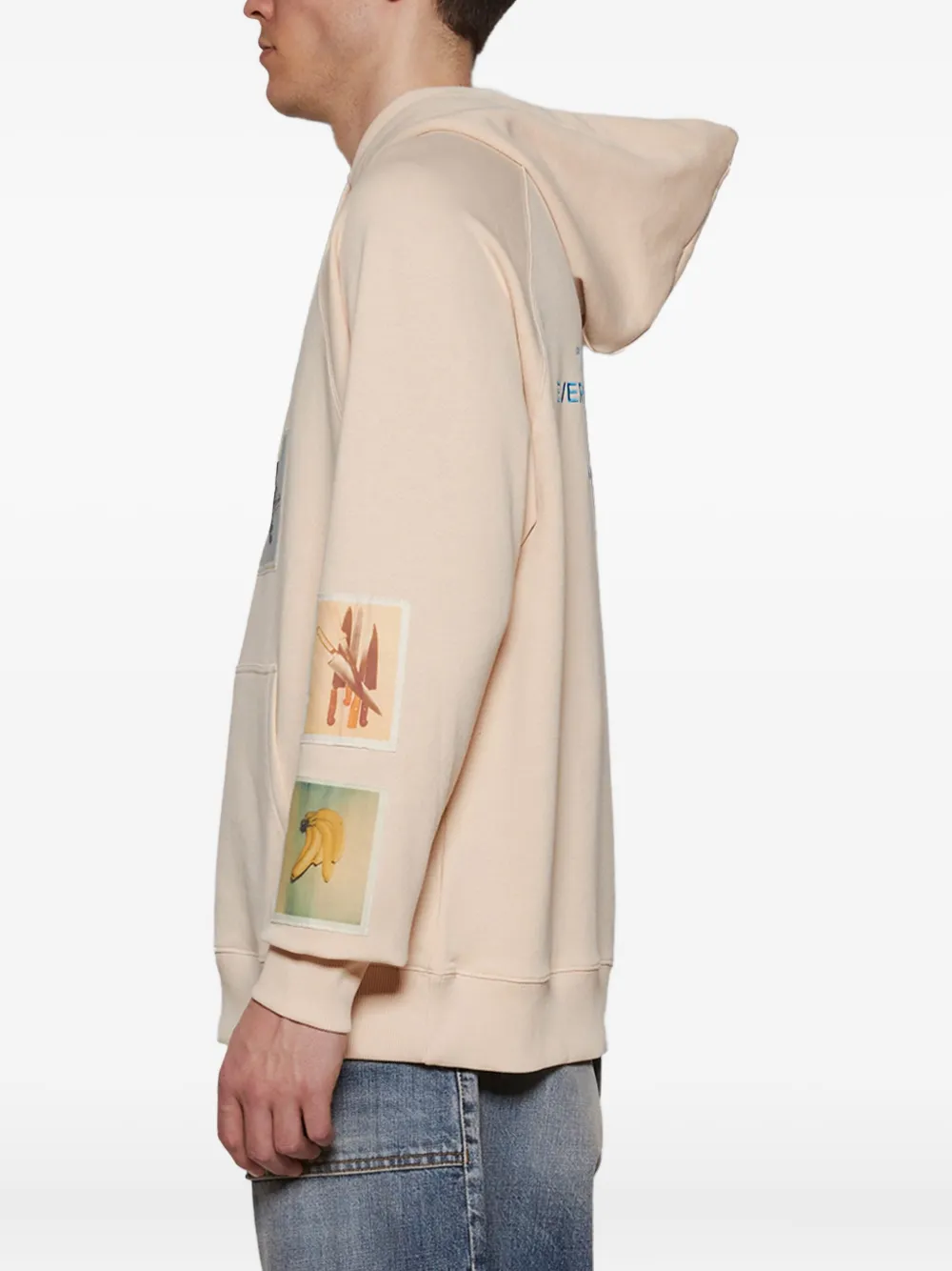 Études Studio Sweater met capuchon met grafische print Beige