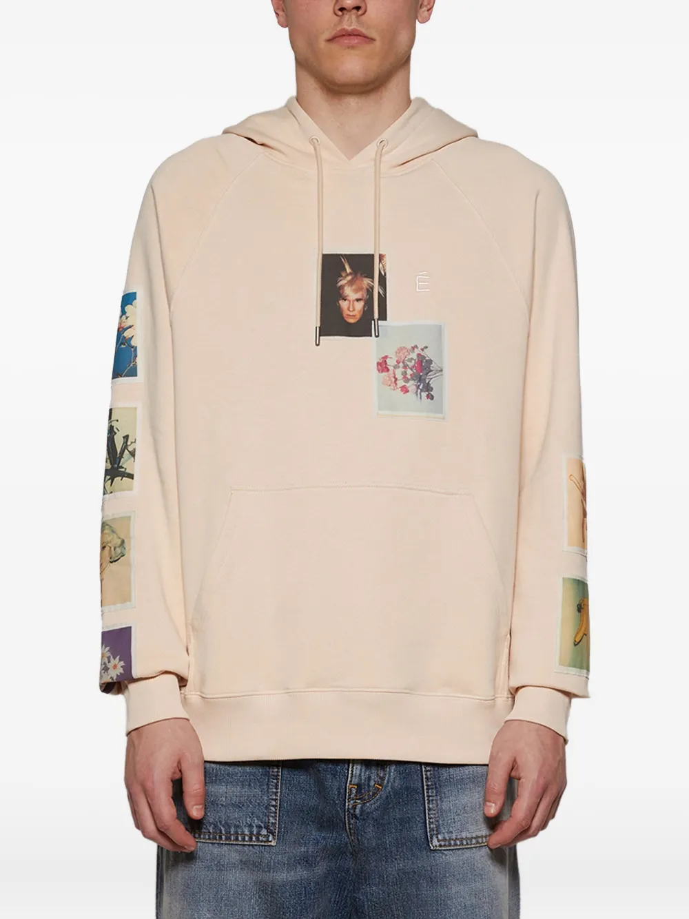 Études Studio Sweater met capuchon met grafische print Beige