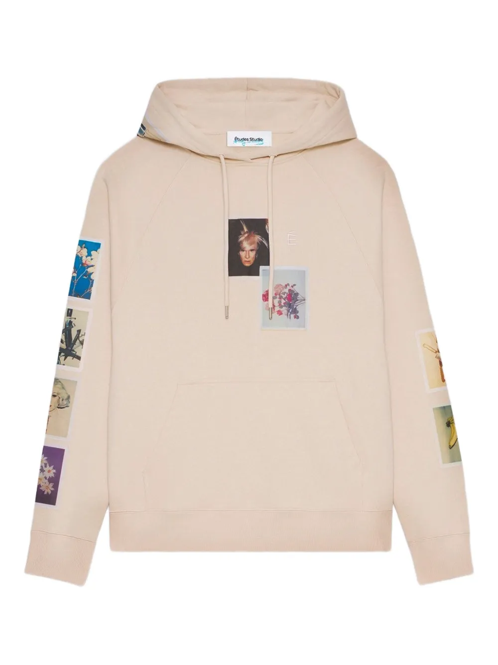 Études Studio Sweater met capuchon met grafische print Beige
