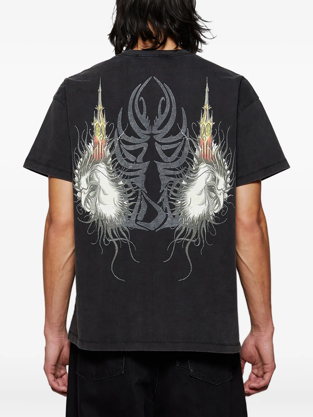 Who Decides War Nefarious T-shirt met print Zwart