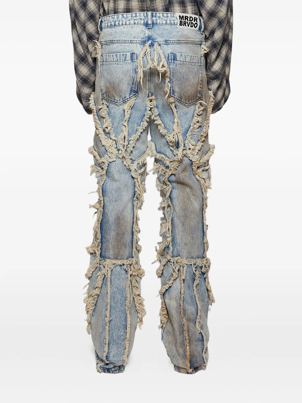 Who Decides War Gerafelde jeans met gerafelde rand Blauw