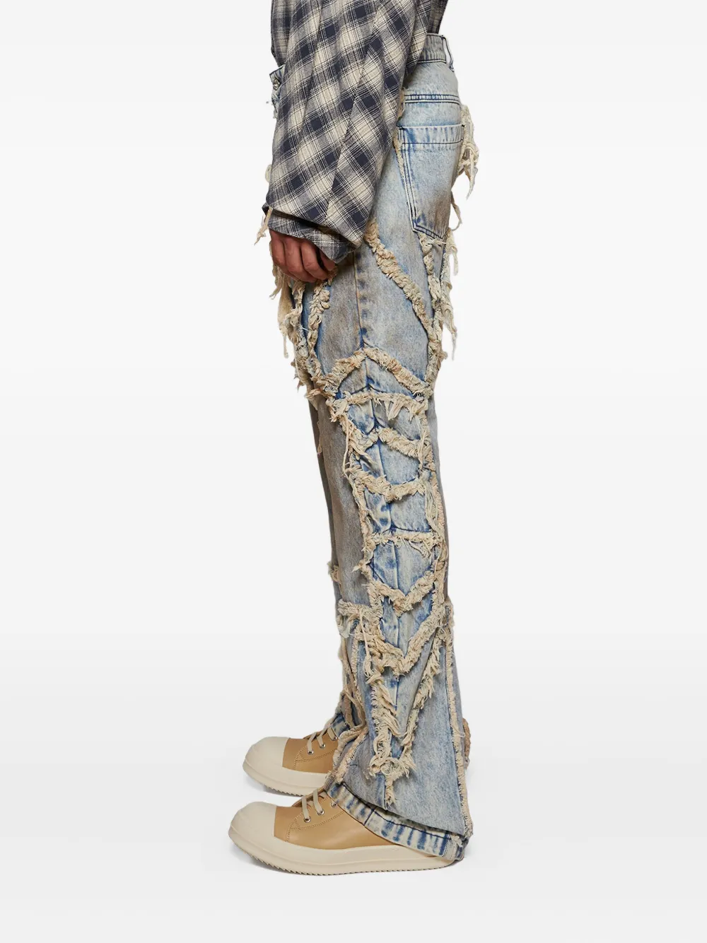 Who Decides War Gerafelde jeans met gerafelde rand Blauw
