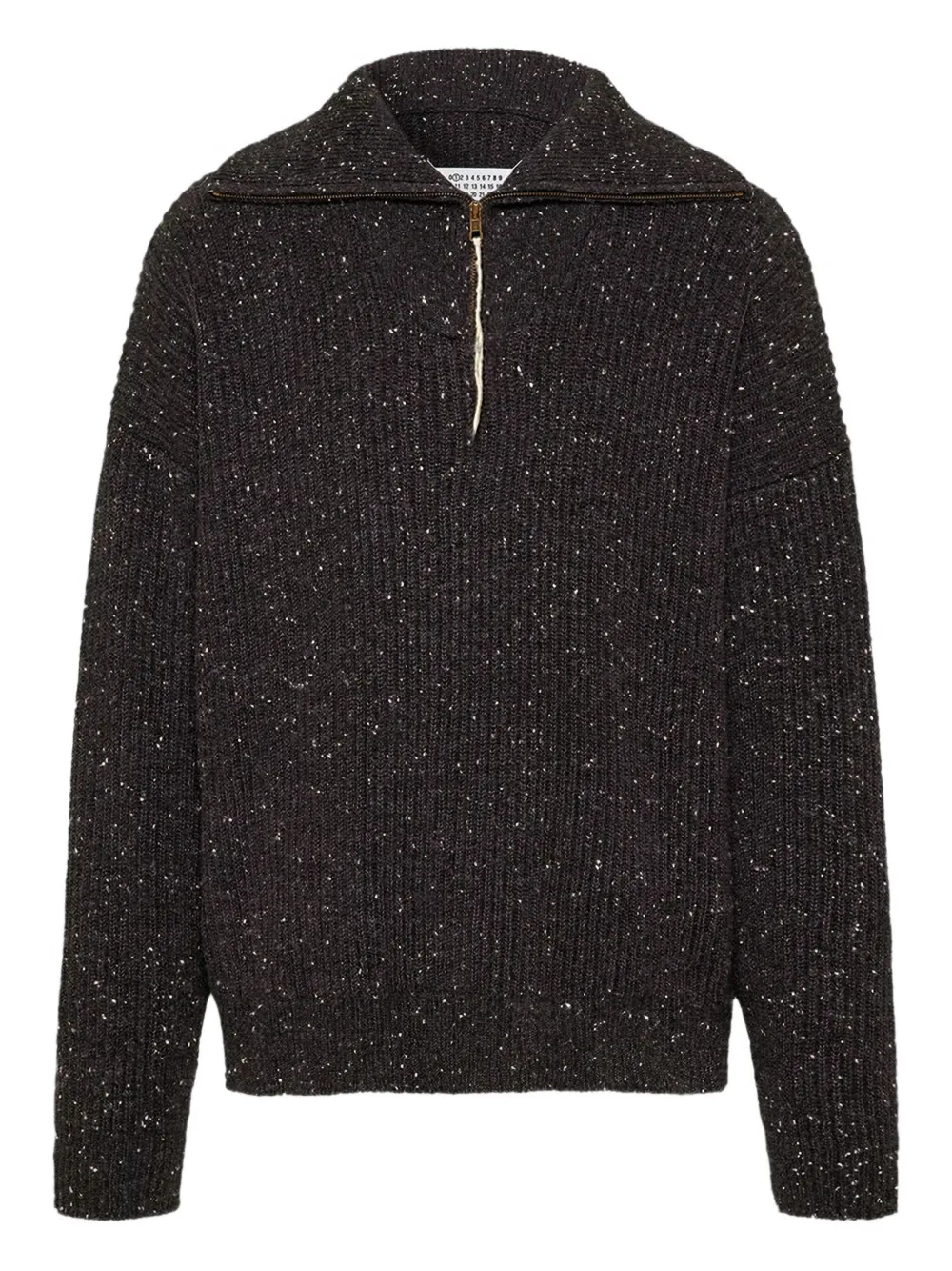 Maison Margiela Gebreide trui met rits en textuur Grijs