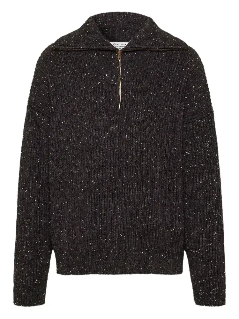 Maison Margiela zip-neck textured knit sweater