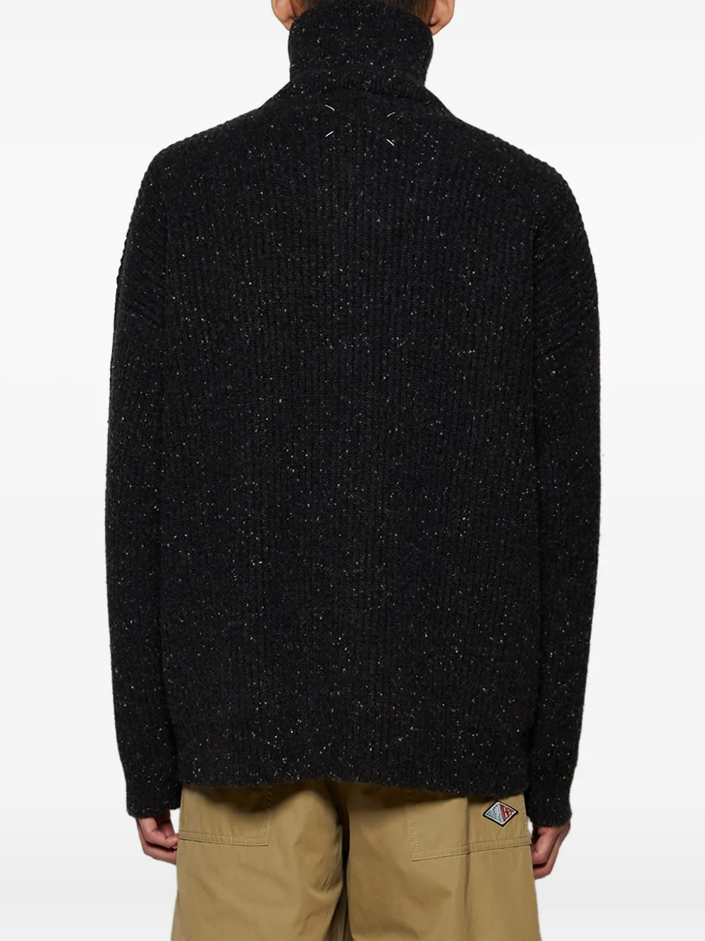 Maison Margiela Gebreide trui met rits en textuur Grijs