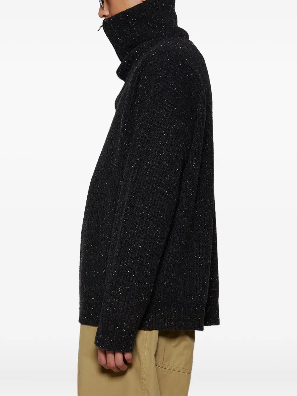 Maison Margiela Gebreide trui met rits en textuur Grijs