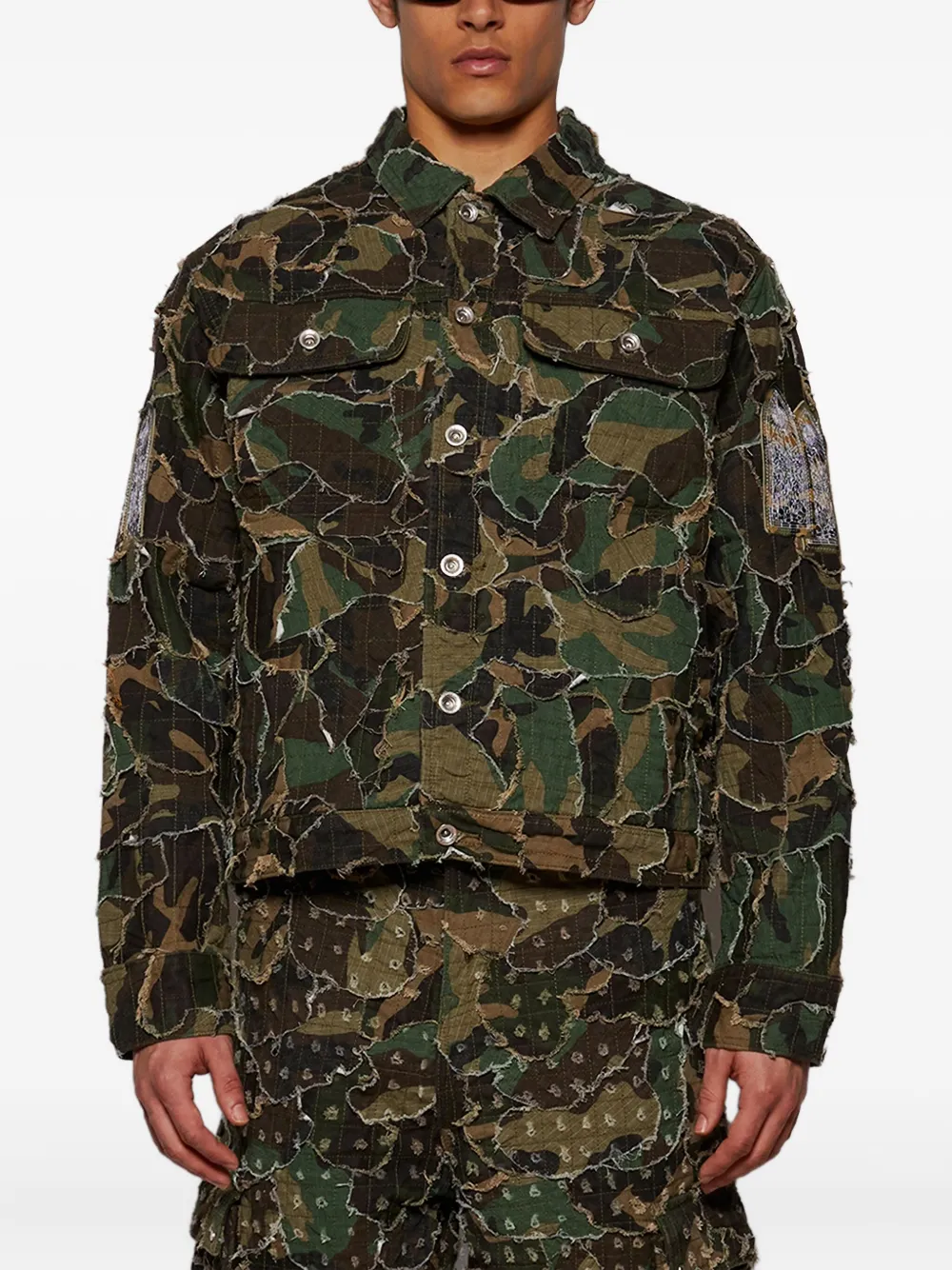 Who Decides War Shirtjack met camouflageprint Groen