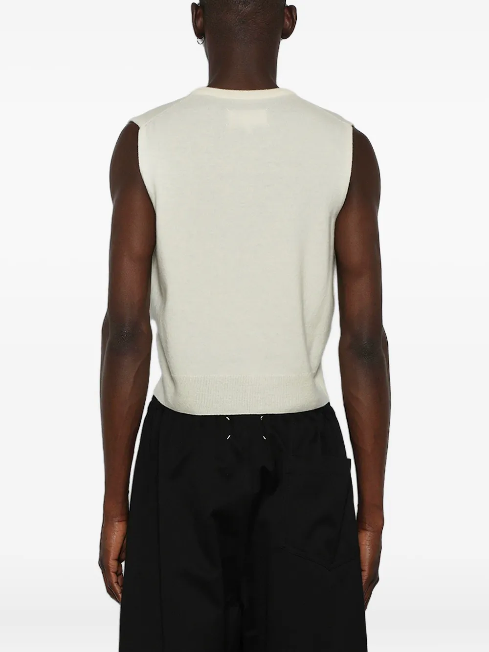 Maison Margiela Cropped top met V-hals Wit