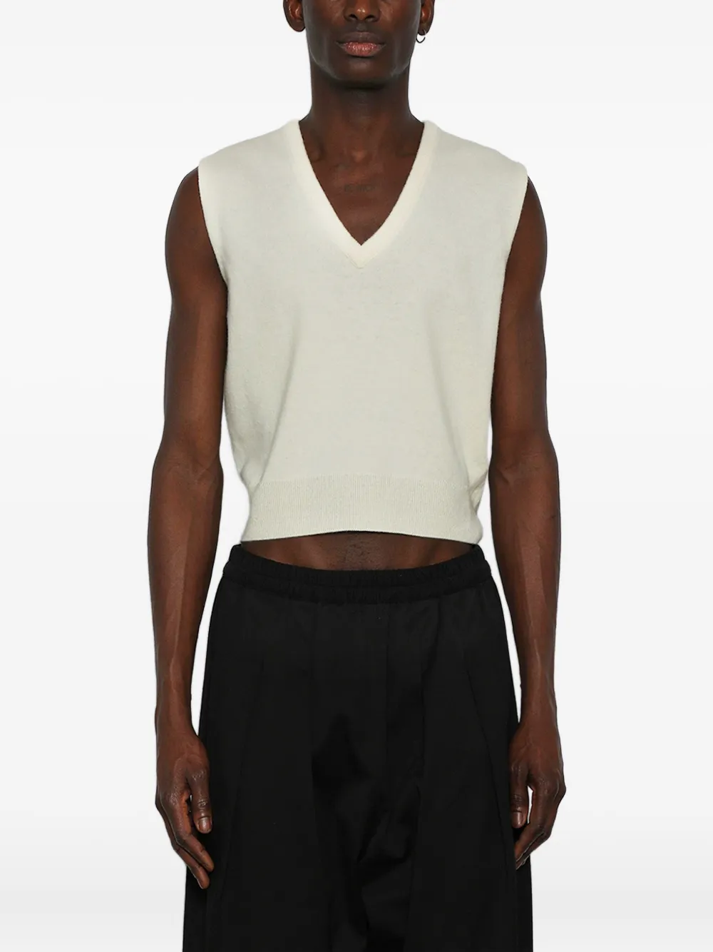 Maison Margiela Cropped top met V-hals Wit