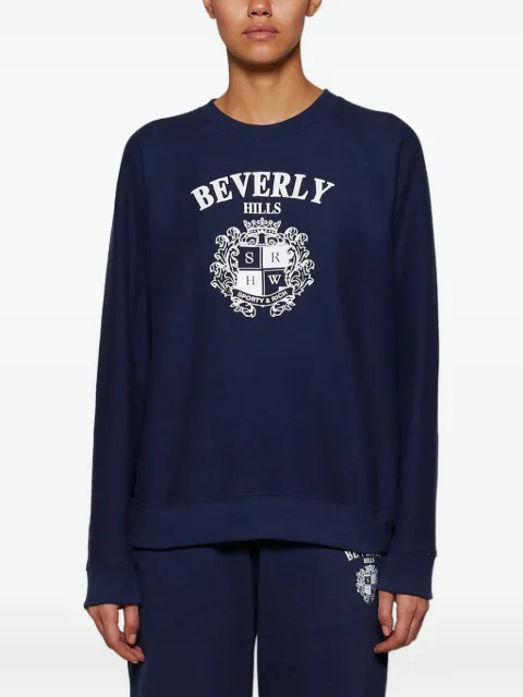 Sporty & Rich Beverly Hills crest-embellished crew-neck sweatshirt