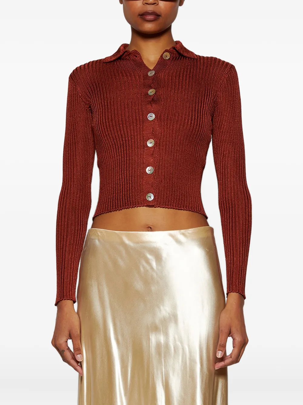 Calle Del Mar Ribgebreid vest Bruin