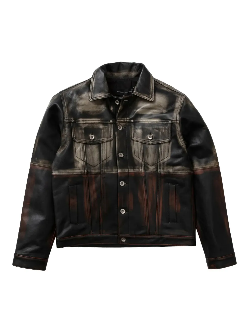 ombré-effect leather jacket