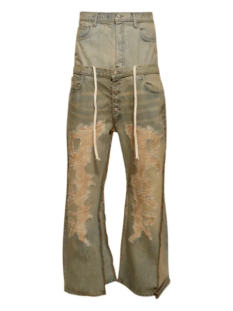 RRR123 distressed oversized jeans