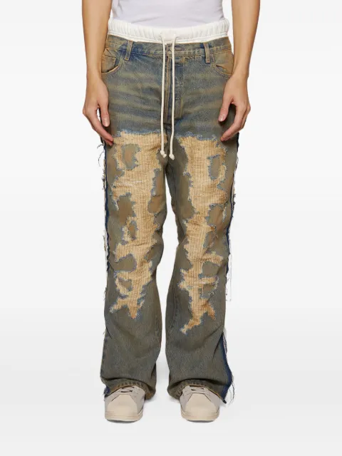 RRR123 distressed panelled jeans