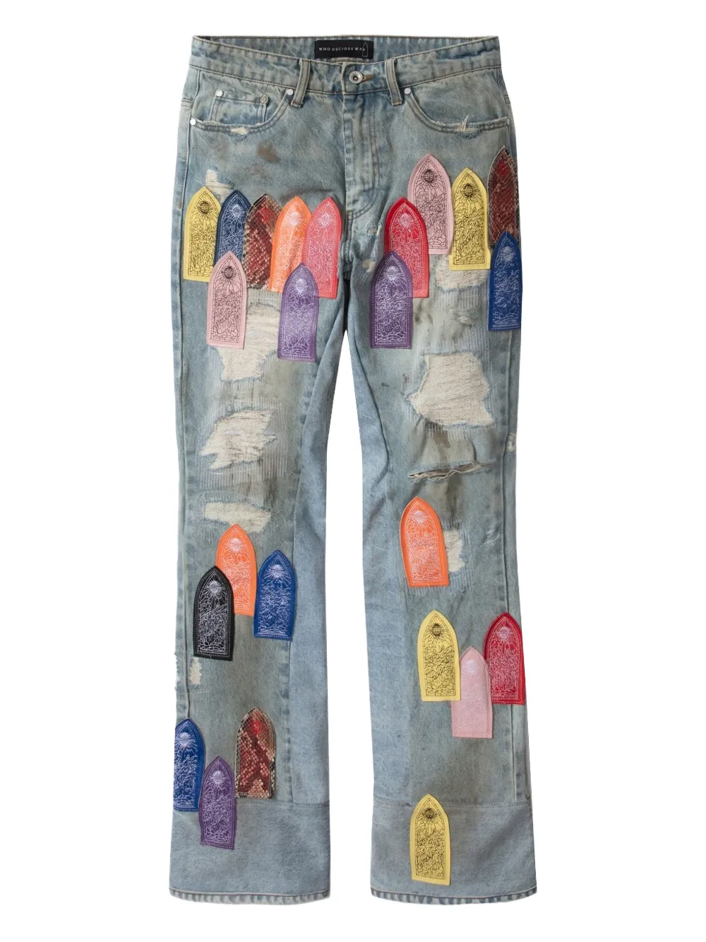 Who Decides War Patch Arched Repaired jeans | Blue | Image 1