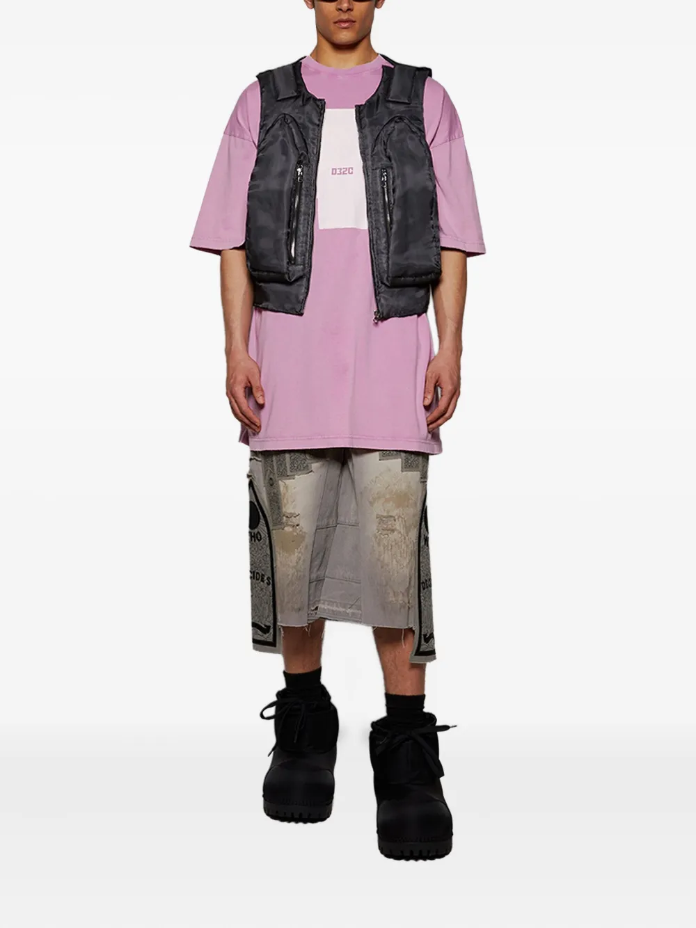 Who Decides War Shorts met print - Grijs