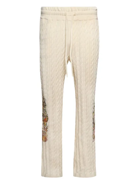 Who Decides War Flame Glass cable-knit trousers