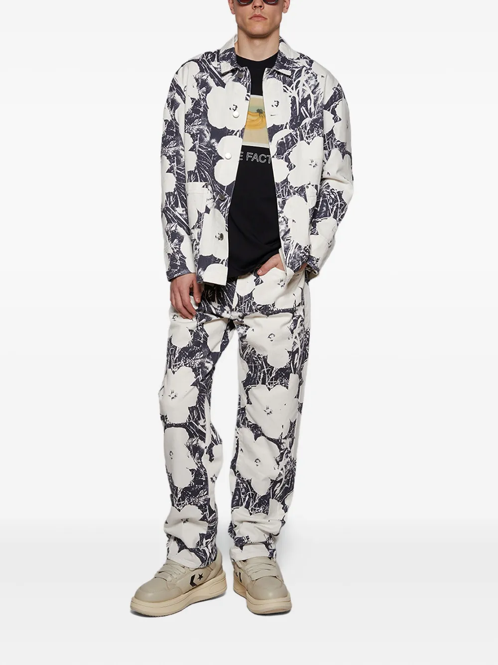 Études Studio Overhemd met bloemenprint - Blauw