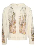 Who Decides War flame cable knit hoodie - Neutrals