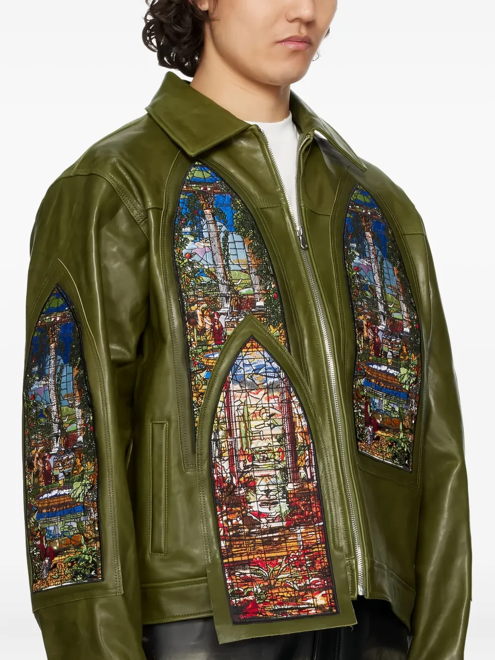 Who Decides War Eden leather jacket | Green | Image 1