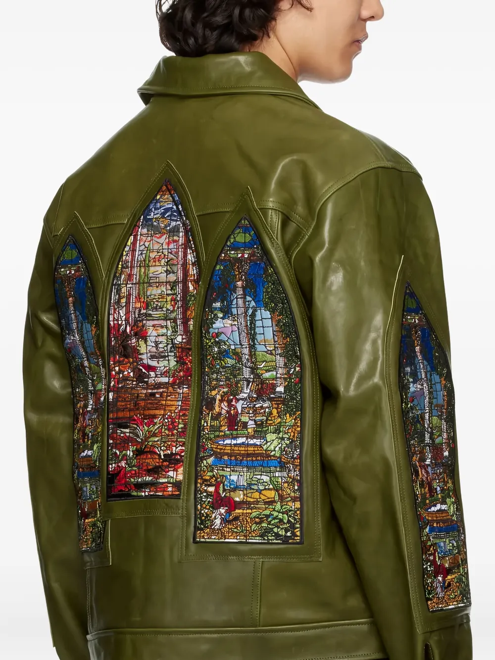 Who Decides War Khaki Eden Leather Jacket In Multi