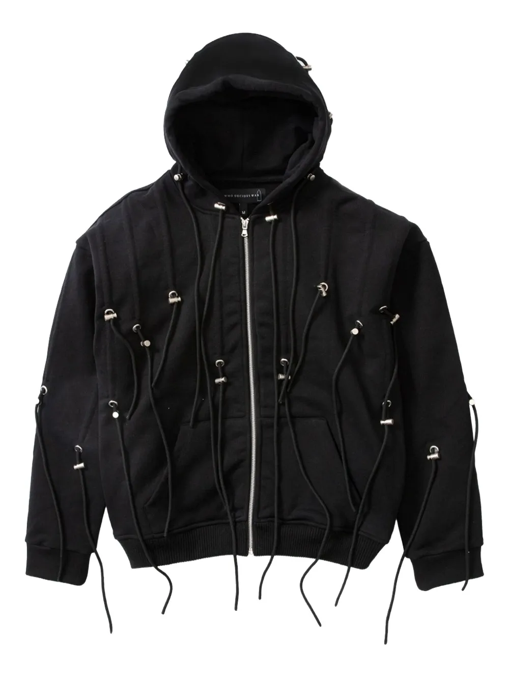 Who Decides War String Theory hoodie | Black | Image 1