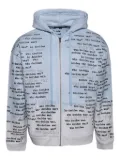 Who Decides War scripture zip-up hoodie - Blue