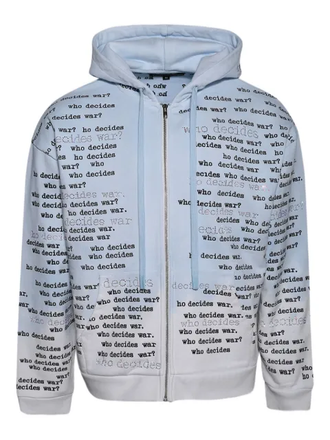 Who Decides War scripture zip-up hoodie