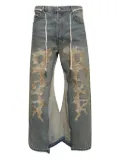 RRR123 layered wide-leg jeans - Blue