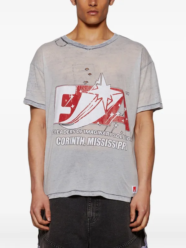 RRR123半袖Tシャツ RRR123 burning cross print Tshirts ユニセックス男女兼用