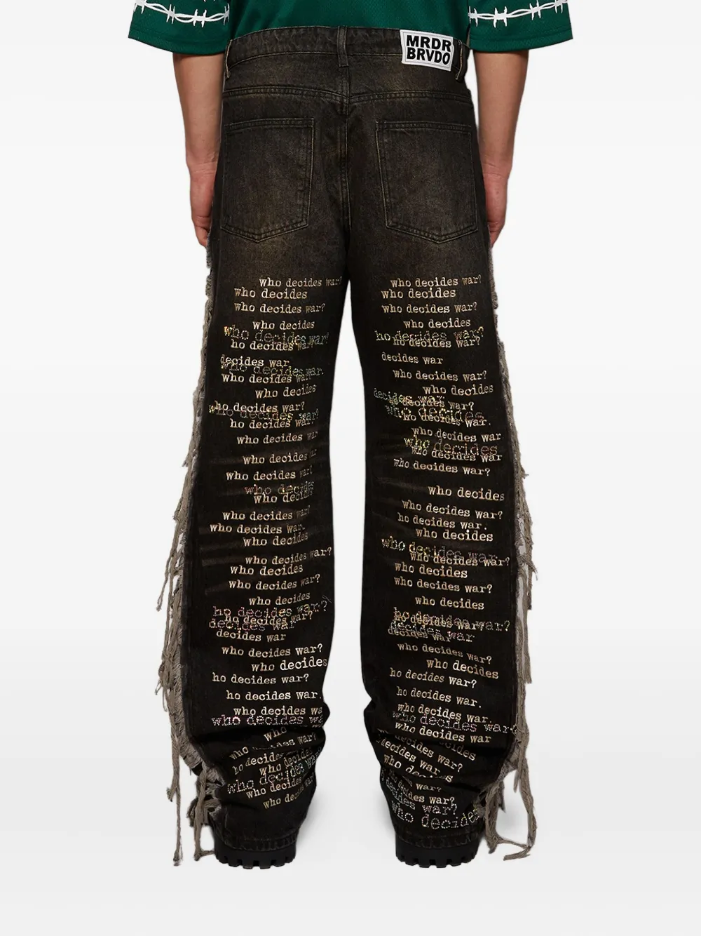 Who Decides War Jeans met franje detail Beige