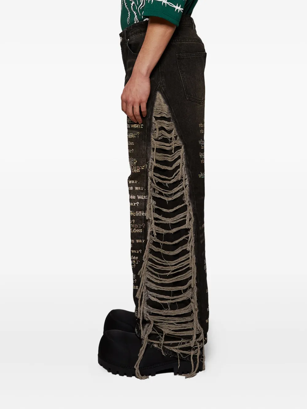 Who Decides War Jeans met franje detail Beige