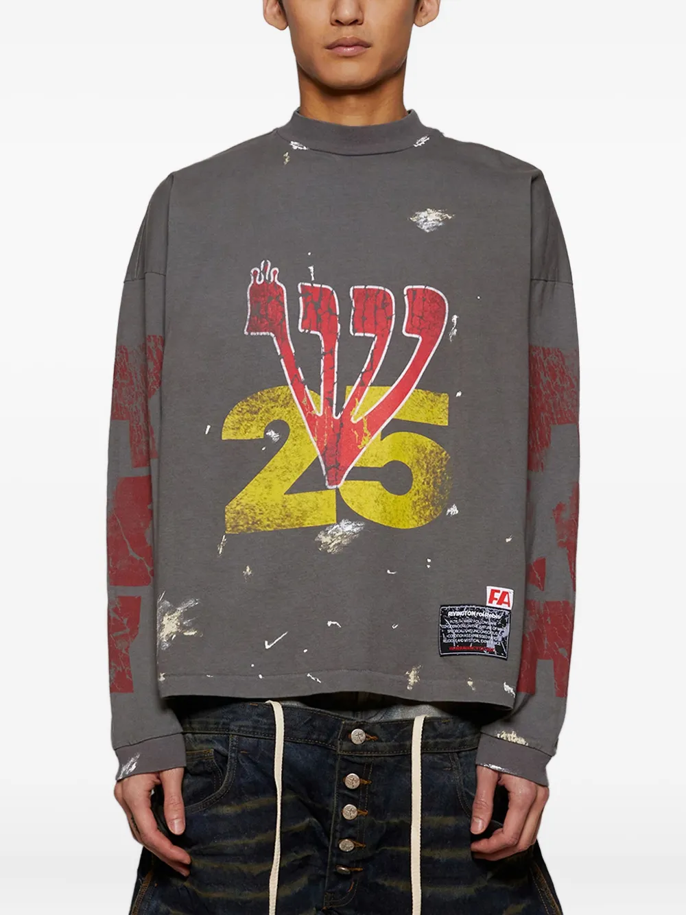 RRR123 cotton T-shirt - Grijs