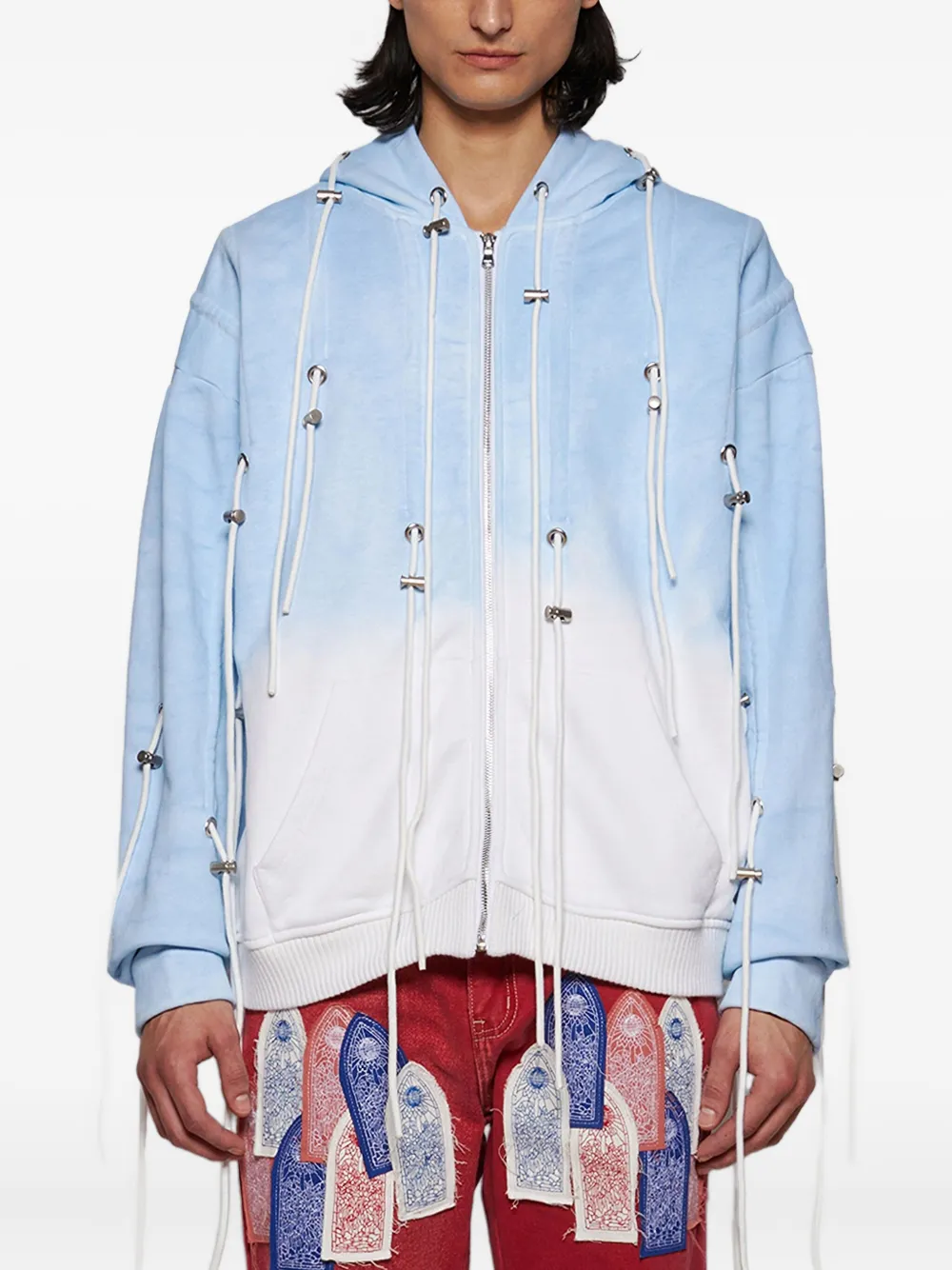 Who Decides War Jack verfraaid met trekkoord en capuchon Blauw