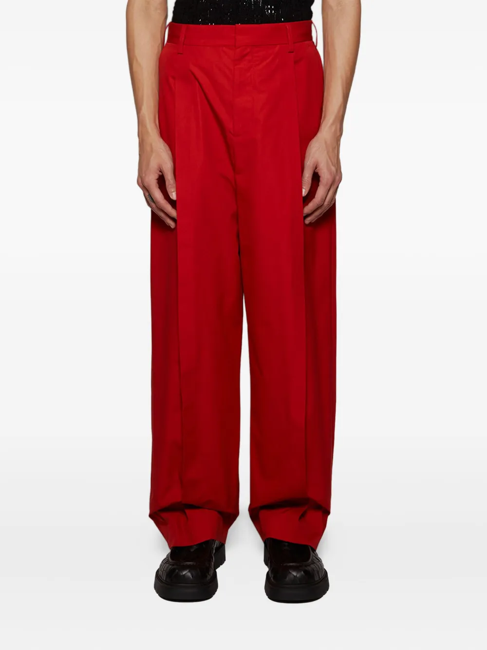Marni Straight broek Rood