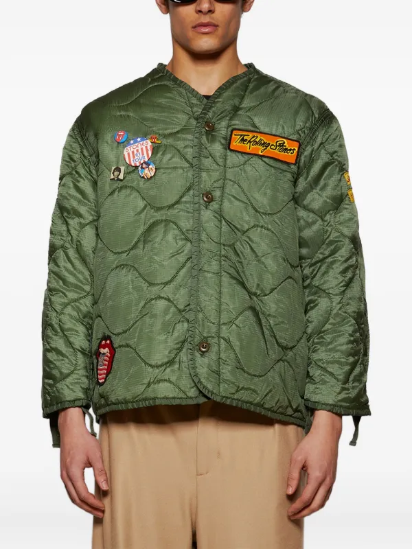 MadeWorn Rolling Stones Liner Jacket Green FARFETCH TR