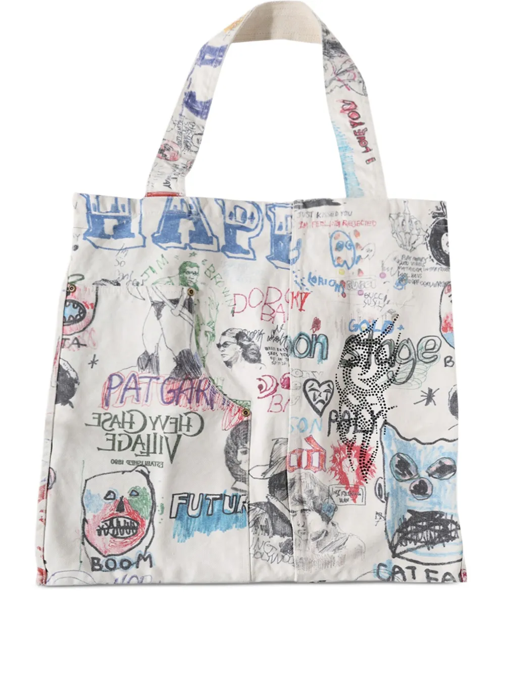 Paly All of Me doodle-print tote bag | White | Image 1