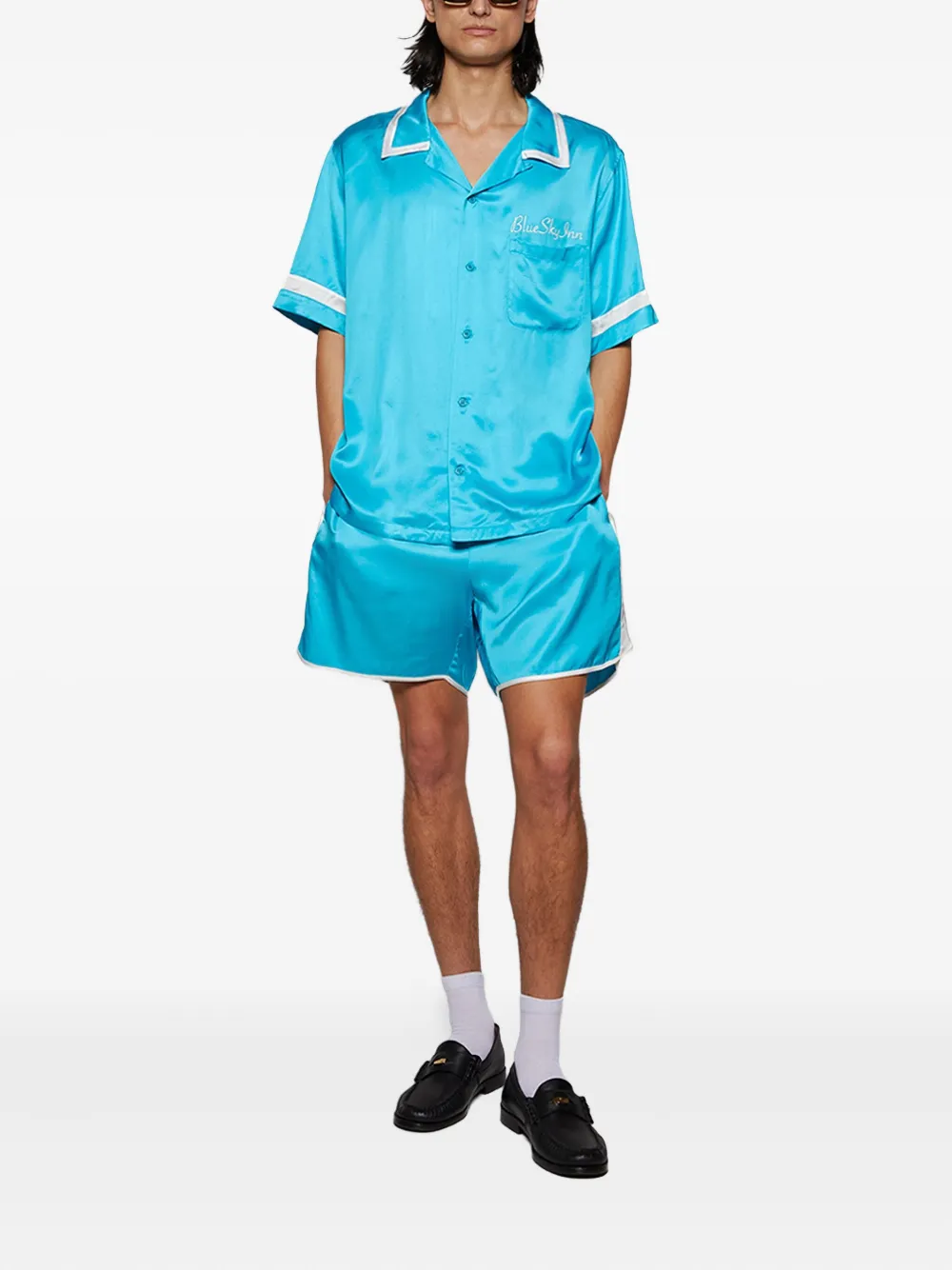 BLUE SKY INN satin-finish shorts Blauw