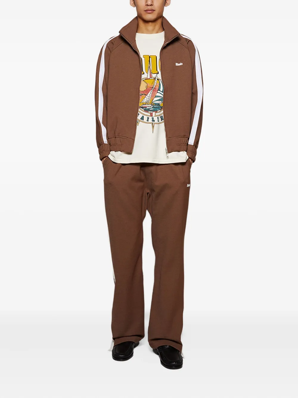 RHUDE Hampton trainingsbroek met zijstreep - Bruin