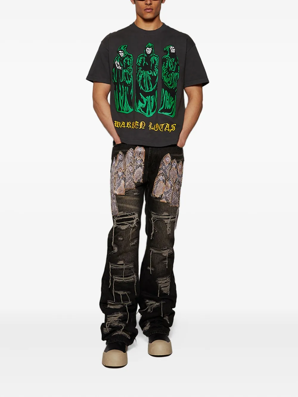 Who Decides War Patched Arch jeans - Zwart