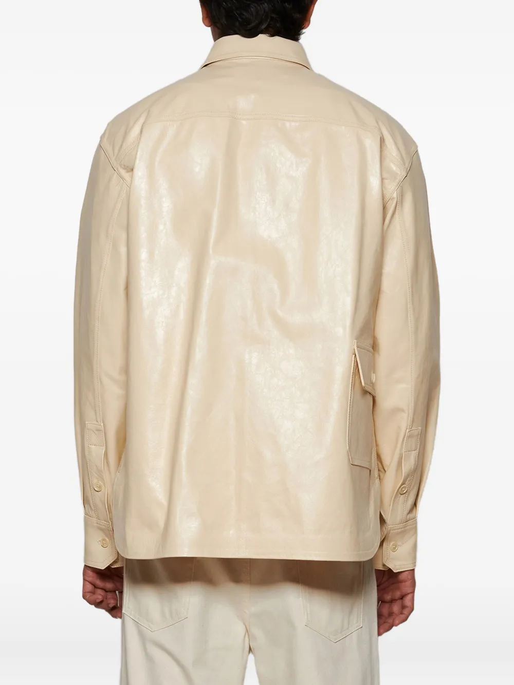 Marni Leren overhemd Beige