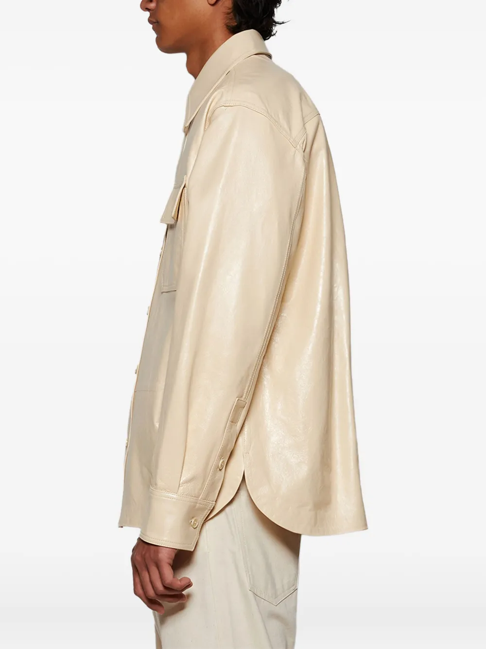 Marni Leren overhemd Beige