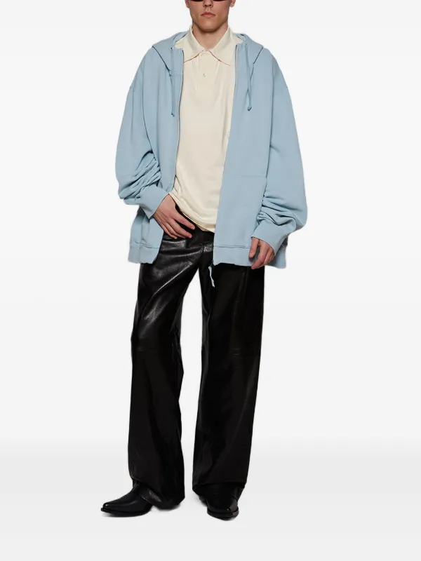 Maison Margiela Hooded zip-up Jacket | Blue | FARFETCH