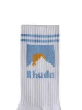 RHUDE graphic-print crew socks - White