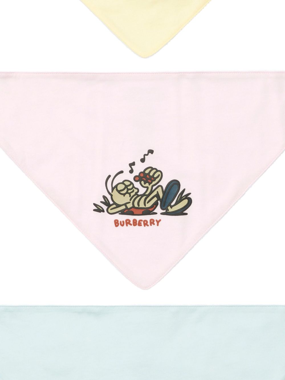 Burberry Kids Drie slabbetjes met print - Blauw