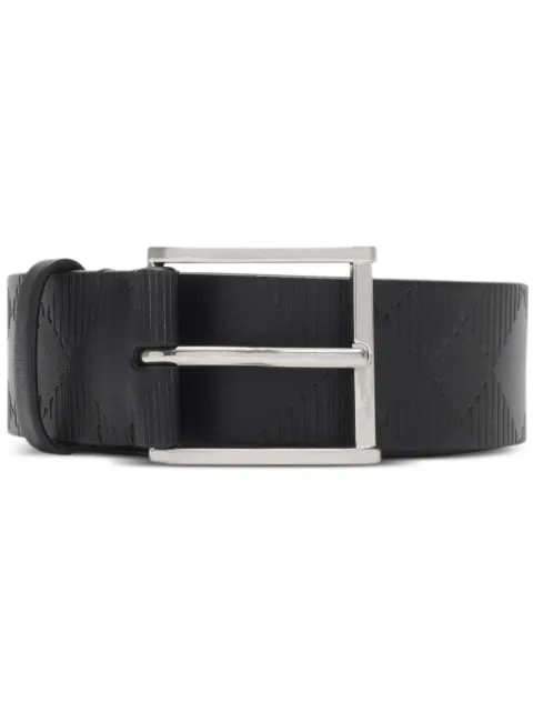 Burberry check leather belt Men