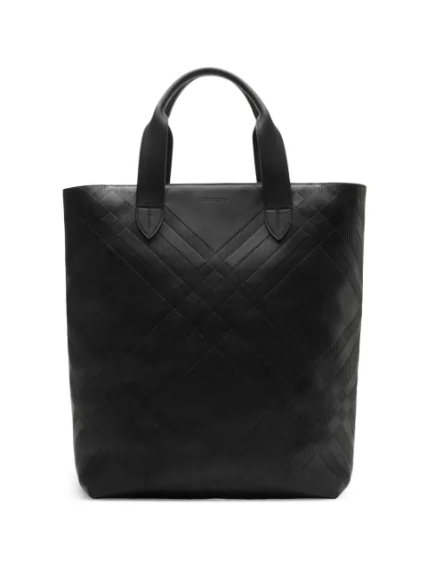 Burberry embossed check tote bag Men