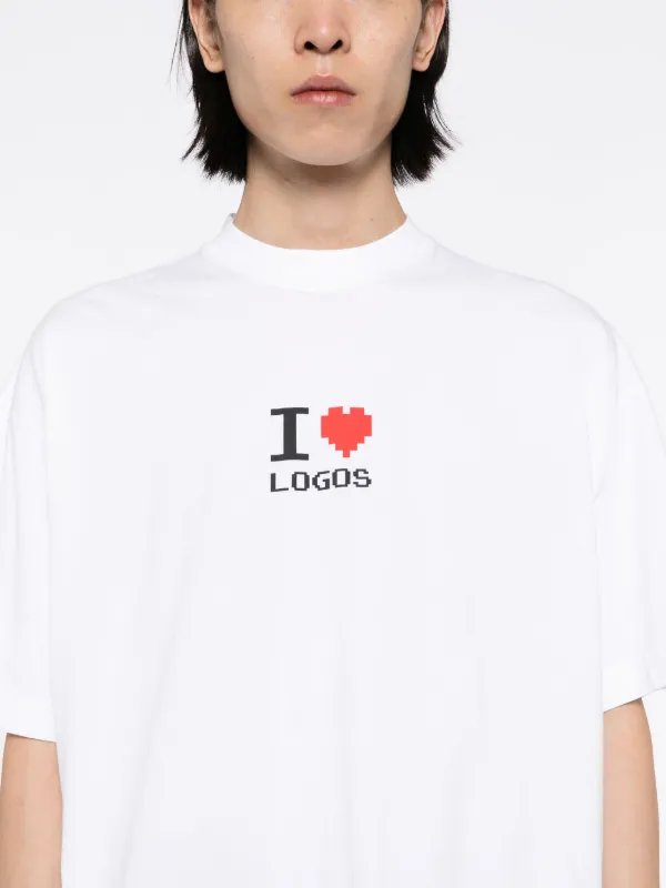 VETEMENTS I Love Logos クロップド コットン Tシャツ 人気 VETEMENTS I Love Logos クロップド コットン Tシャツ 人気
